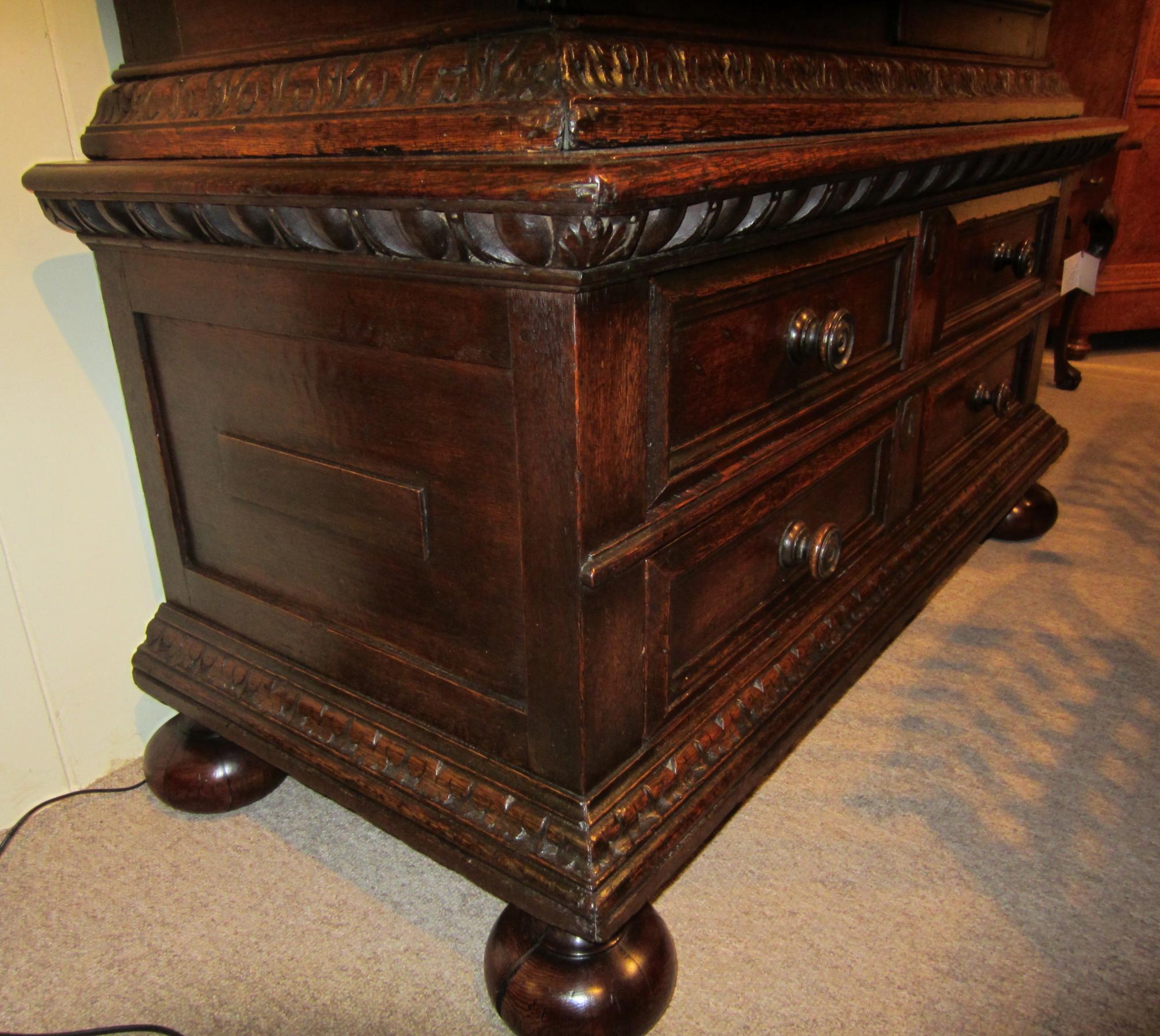 Important Historic Oak Press Cupboard Domani Devon